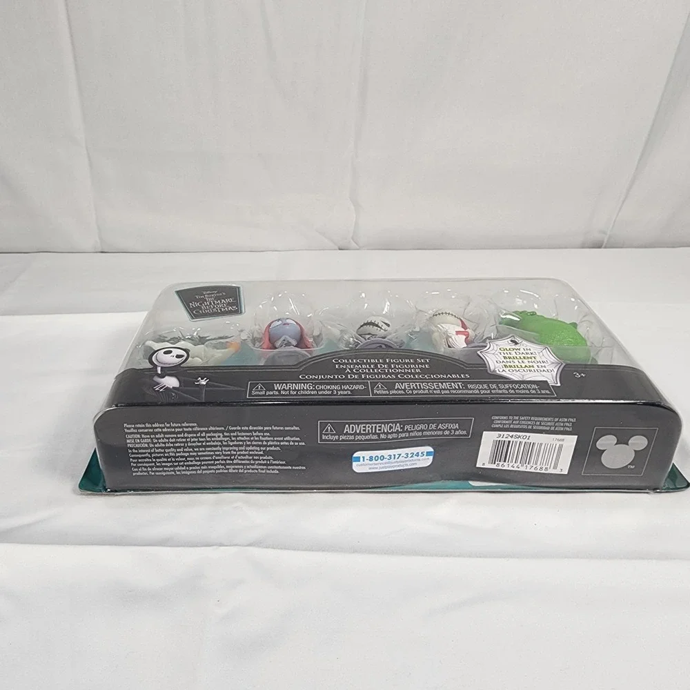 Disney Nightmare Before Christmas Glow in the Dark Collectible Figure Set New